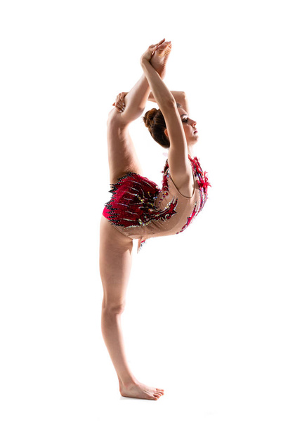 Girl doing rhythmic gymnastic - Φωτογραφία, εικόνα