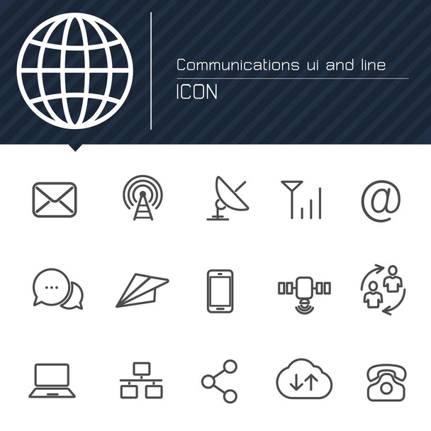 Interfejs komunikacyjny i ikona linii - Wektor, obraz