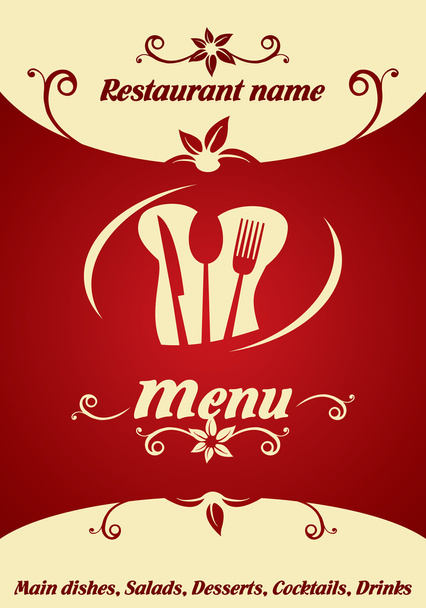 Restaurant menu design - Vektör, Görsel