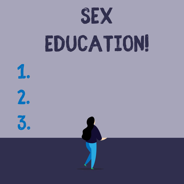 Handgeschreven tekst schrijven sex education. Concept betekenis instructie van kwesties met betrekking tot huanalysis seksualiteit en anatomie. - Foto, afbeelding