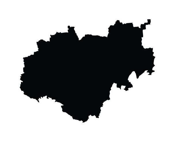 Kabardino-Balkaria map, vector map isolated on white background. High detailed silhouette illustration. Russia oblast map illustration.kaluskaya oblast map. - Vector, Image