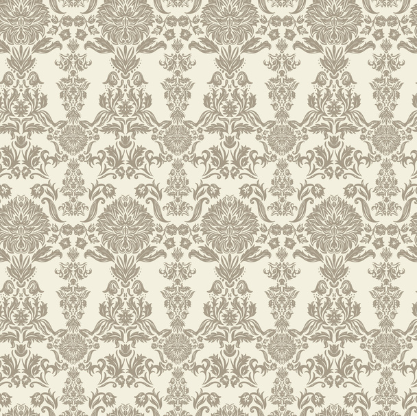 Бесшовный старинный фон Векторный фон для текстильного дизайна. Обои, фон, барочный узор - Вектор,изображение