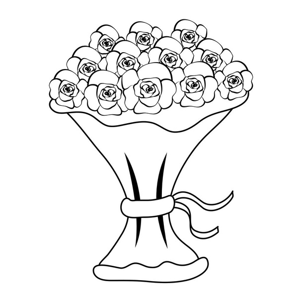 bouquet of roses icon - Vector, Image