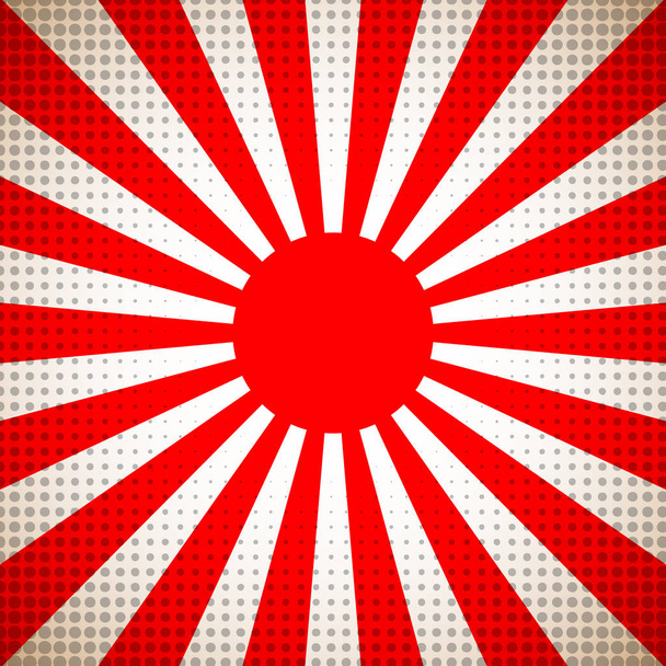 Słońce czerwone Japonia tło. Ilustracja wektorowa - Wektor, obraz