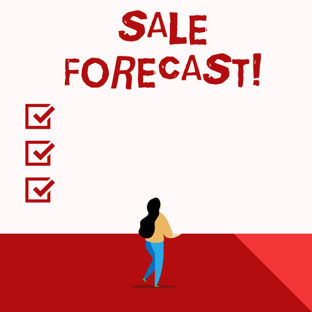 Word writing text Sale Forecast. Business concept for the process of estimating future transactions or deals. - 写真・画像