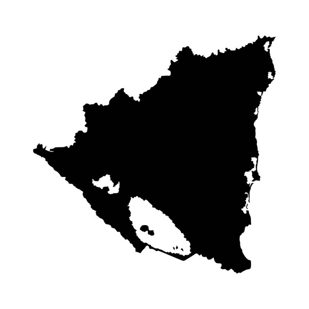 Nicaragua vector map  silhouette isolated on white background. High detailed illustration. Nicaragua silhouette illustration. State in Central America. - Vector, Image