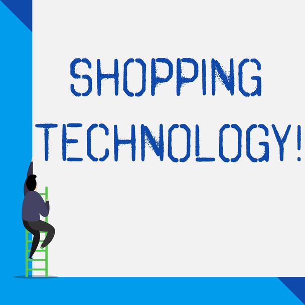 Writing note showing Shopping Technology. Business photo showcasing advancing innovations in trading and process automation. - Photo, Image