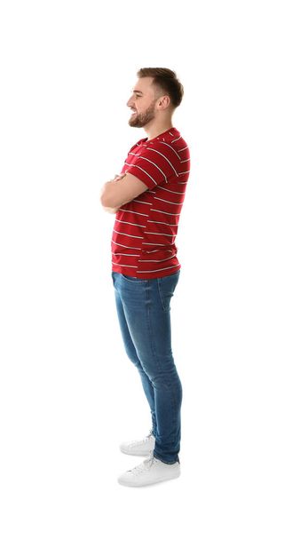 Full length portrait of young man on white background - Photo, Image