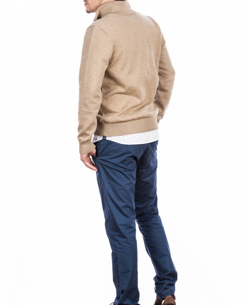 Fashion clothes. Dressed man with casual Clothes photo in white background - Foto, immagini