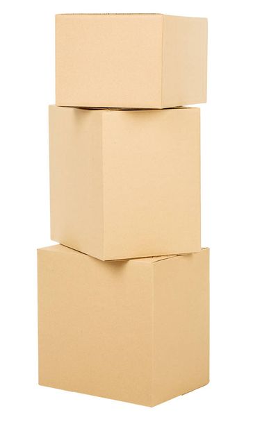 Pile of cardboard boxes on a white background - Foto, immagini