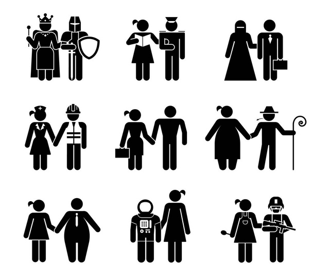 Set di pittogrammi che rappresentano vari tipi di persone
.  - Vettoriali, immagini