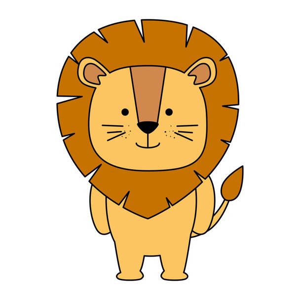 χαριτωμένο λιονταράκι εικονίδιο χαρακτήρων - Διάνυσμα, εικόνα