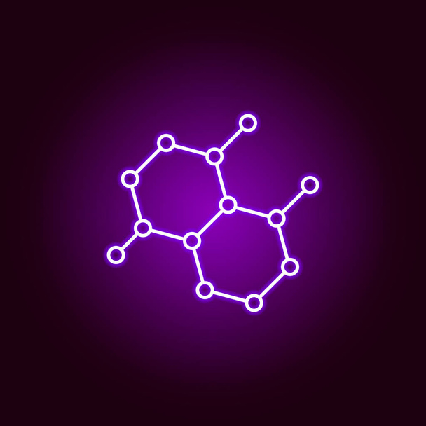 icono de moléculas. Elementos de la ilustración de la ciencia en el icono de estilo de neón violeta. Los signos y símbolos se pueden utilizar para la web, logotipo, aplicación móvil, interfaz de usuario, UX
 - Vector, Imagen