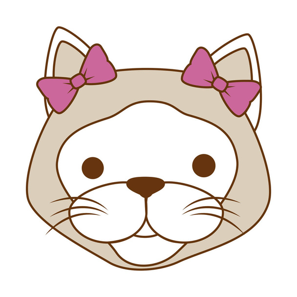 cute cat mascot head character - Vector, afbeelding