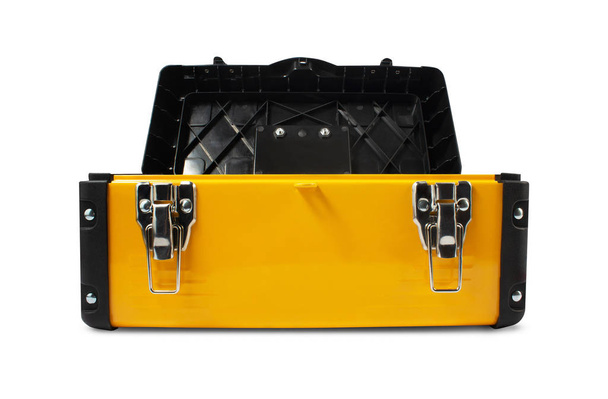 Isolated opened yellow toolbox. - Photo, Image