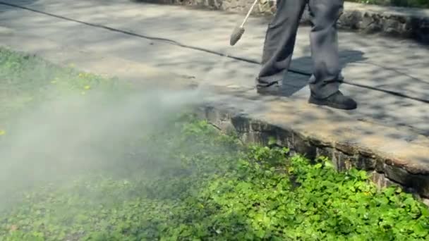Street cleaning pressure water - Footage, Video