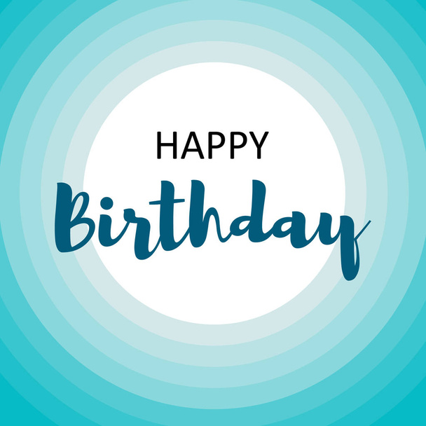 Happy birthday card for men on blue circles - Vector, Image
