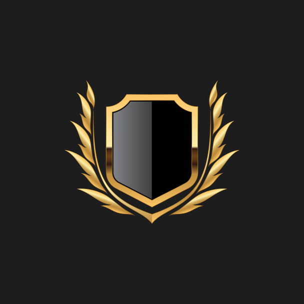 Blank значок щит герб Этикетка броня Luxury Gold Design Element Шаблон для фона логотипа Карта Приглашения Украшение Элемент
 - Вектор,изображение