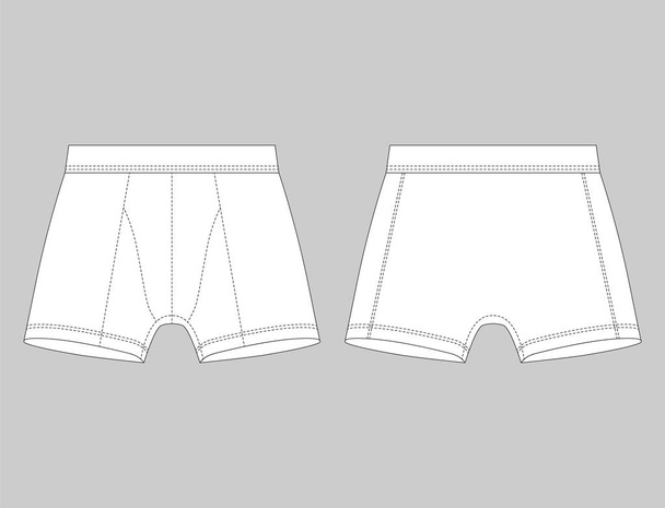 Miesten alushousut. Miesten alusvaatteet. Valkoinen nyrkkeilijä shortsit eristetty
 - Vektori, kuva