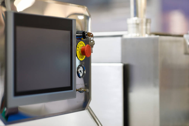 touchscreen control panel of manufacture equipment - 写真・画像