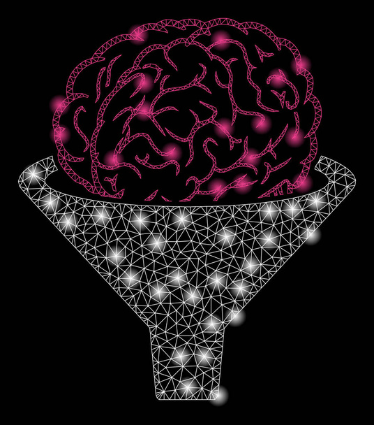 Filtro brillante del cerebro de la carcasa de la malla con los puntos llamativos
 - Vector, Imagen
