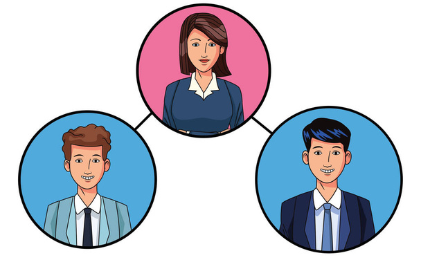група бізнесменів зображення профілю аватар в круглій іконі
 - Вектор, зображення