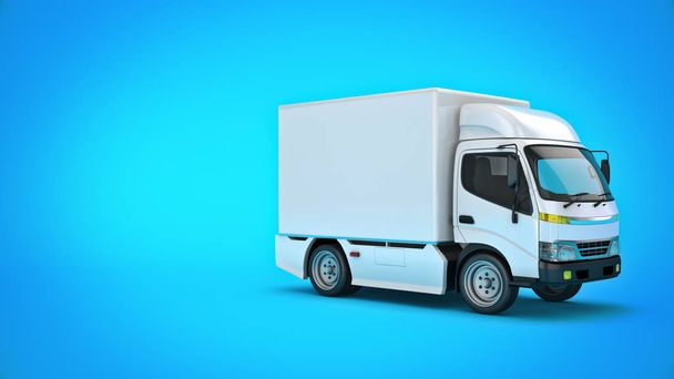 white delivery truck. 3d rendering - Photo, Image