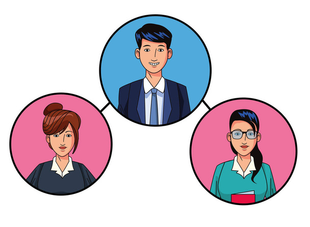 група бізнесменів зображення профілю аватар в круглій іконі
 - Вектор, зображення