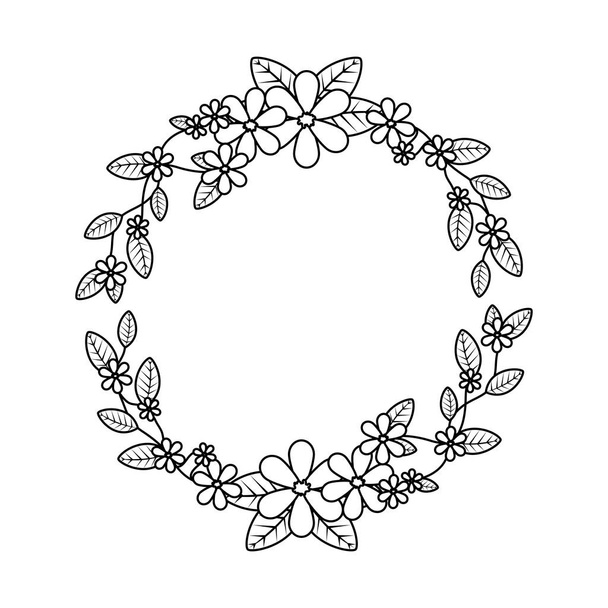circular floral decoration icon - Vektor, obrázek