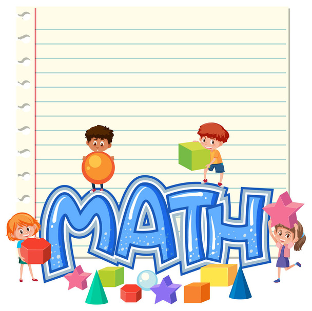 Gyerekek a matematikai jegyzetsablonban - Vektor, kép