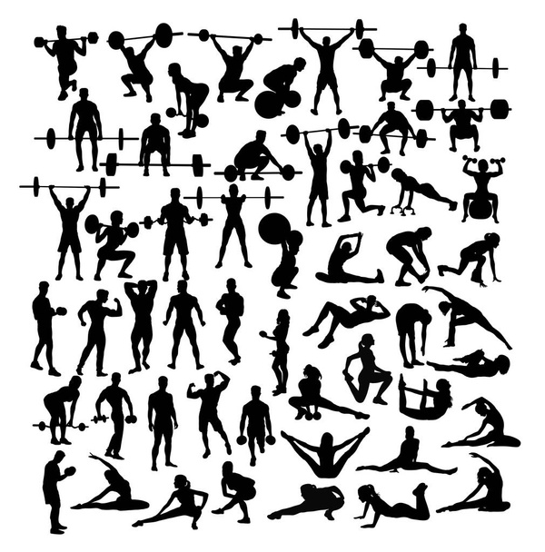 Activité Fitness et Gym Silhouettes, design vectoriel d'art
  - Vecteur, image