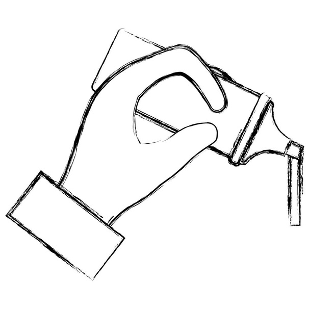 рука з пір'ям шкільного приладдя
 - Вектор, зображення