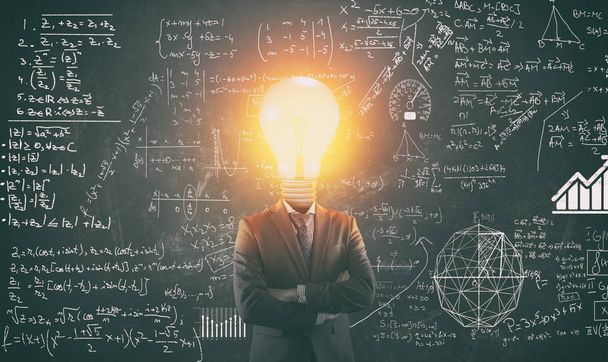 Лампа голова вирішення математичної проблеми
 - Фото, зображення