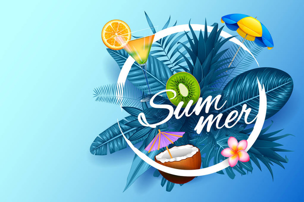 Summer time poster wallpaper for fun party invitation banner template - Vector, Image