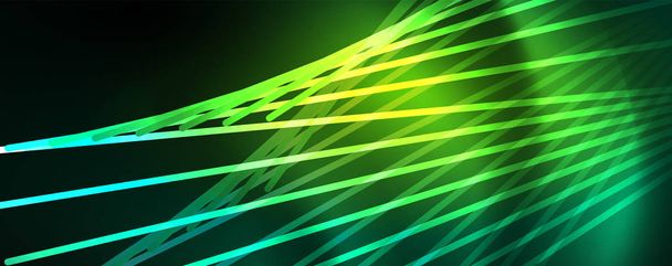 Vector neon light lines concept, abstract background - Vector, Image