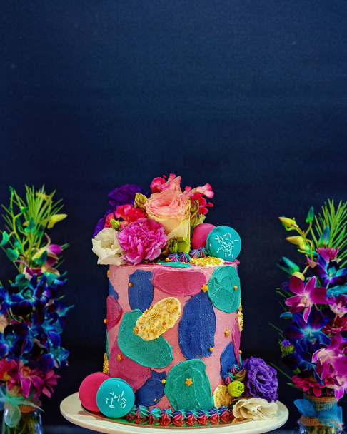 Trendy Colorful Celebration Cake - Photo, Image