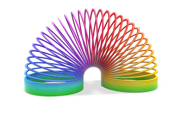 3D teszi a játék műanyag színes szivárvány spirál tavasszal - Fotó, kép