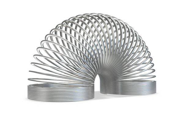 3D renderização de mola espiral de brinquedo metálico
 - Foto, Imagem