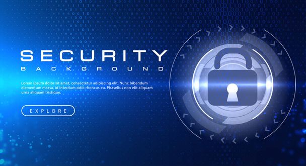 Security technology background concept with abstract binary code text light effects, illustration vector - Vector, Image