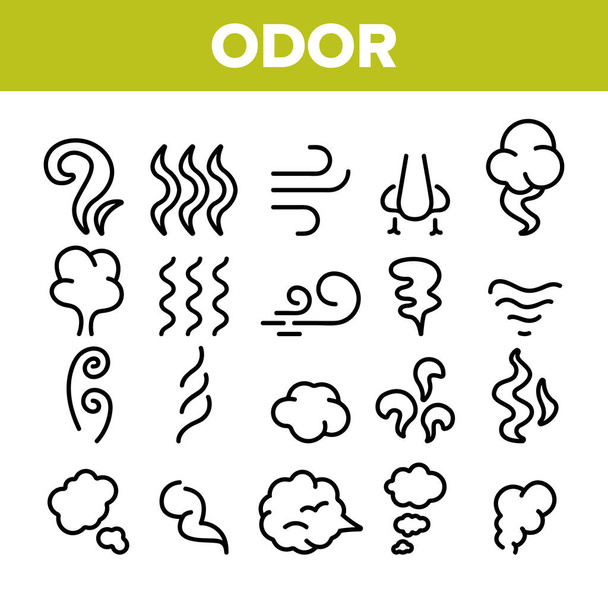 Conjunto de iconos lineales de olor, humo y olor
 - Vector, Imagen