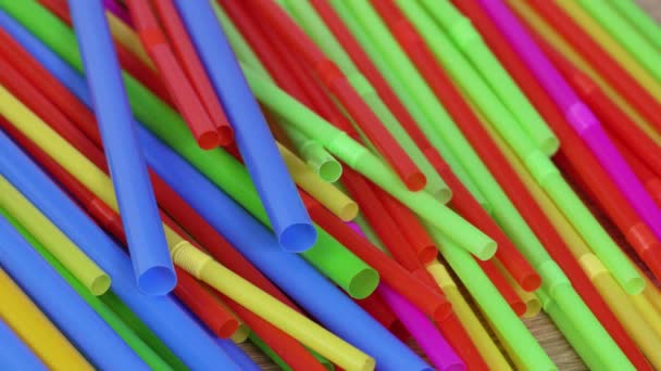  Background of colorful plastic straws.Plastic, pollution concept - Footage, Video