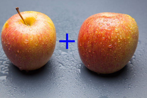 яблуко, здоровий, здоровий, солодкий фрукт ідеально підходить для їжі в десерті або як фрукт на сніданок, і з багатьма символами
 - Фото, зображення
