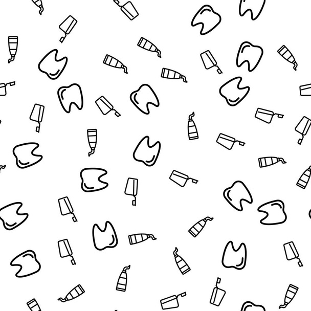 Εξοπλισμός καθαρισμού δοντιών χωρίς ραφές μοτίβο διάνυσμα - Διάνυσμα, εικόνα