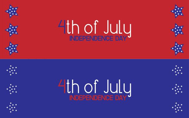Set of 2 celebration banners. 4th of July. Vector illustration - Vector, Image