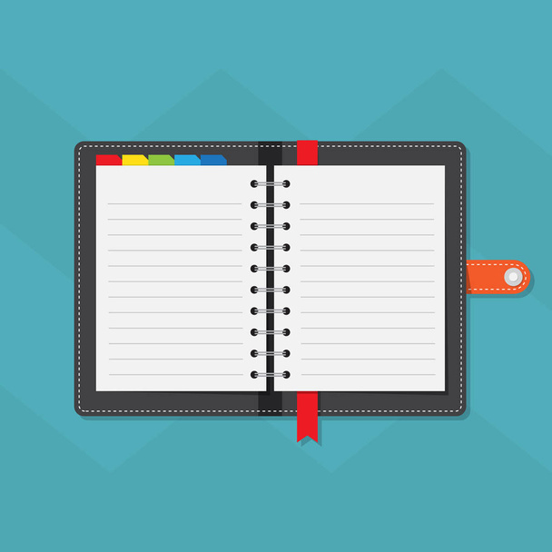 Notebook guias coloridas com papel de linha
 - Vetor, Imagem