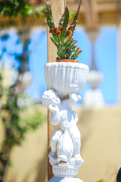umění okouzlující malé řecké detaily na řecké ulice na santorini - Fotografie, Obrázek