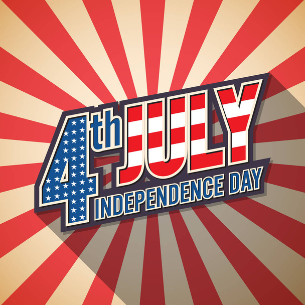 4th july. American independence day. Retro design. - Вектор, зображення