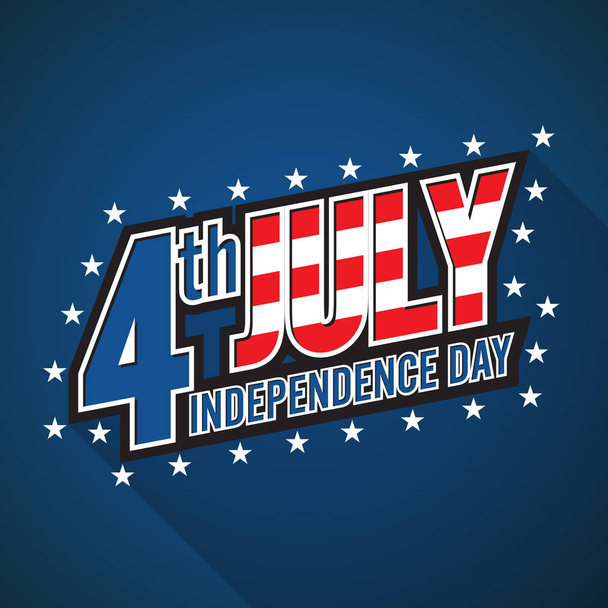 július 4. Amerikai függetlenség napja. kék háttér - Vektor, kép