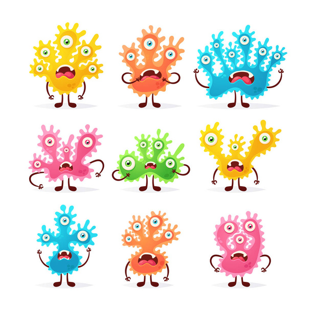 Doodle Monsters with a Lot of Eyes - Vector, Image