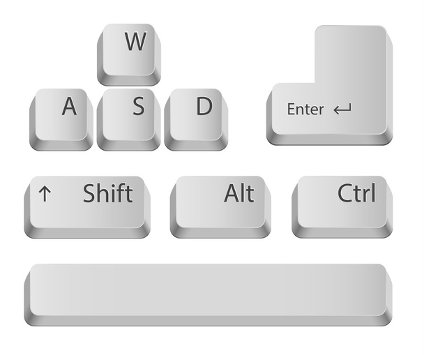 Main keyboard buttons. - Vector, Image